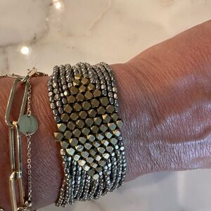 Silver and Gold Beaded Bracelet